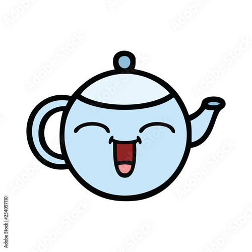 cute cartoon happy teapot