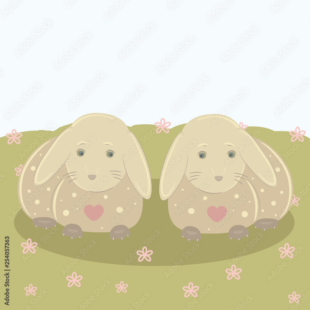 Fototapeta premium Bunnies in love