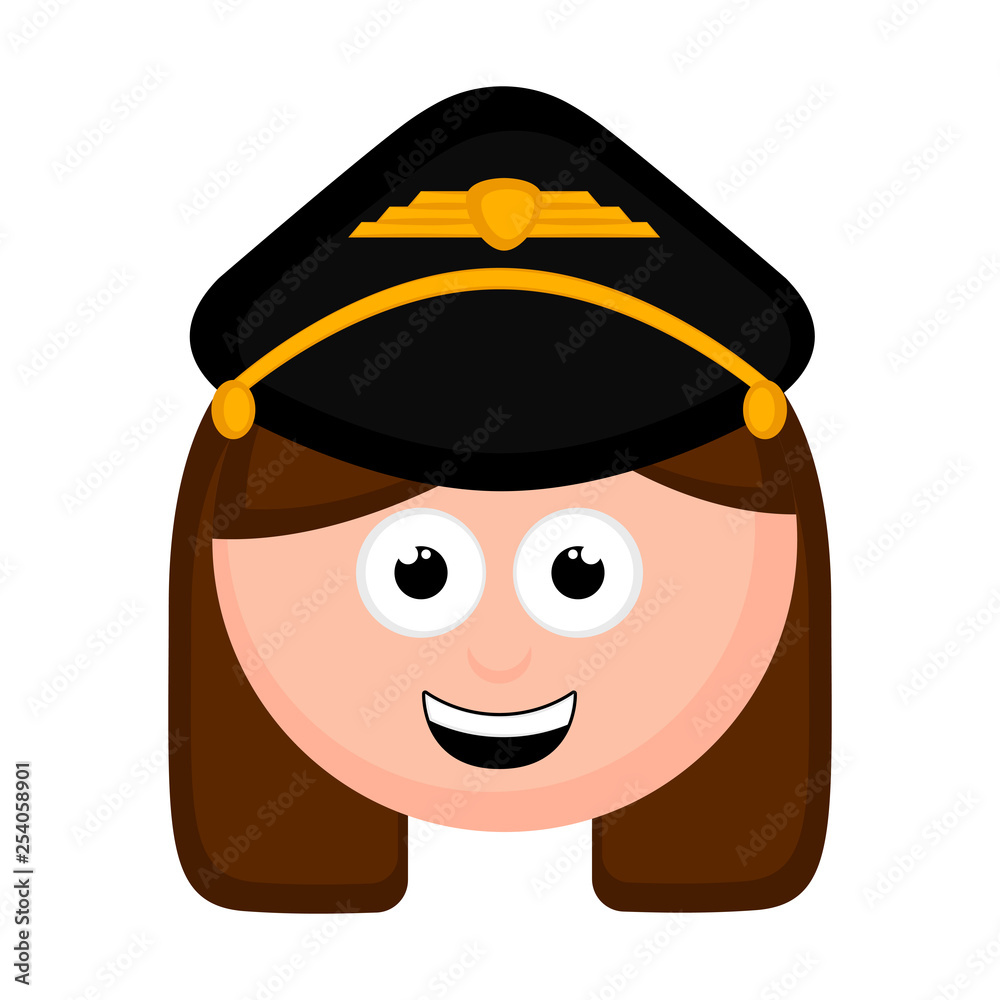 Isolated woman pilot avatar cartoon. Vector illustration design