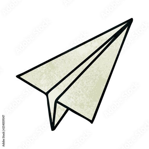 retro grunge texture cartoon paper plane