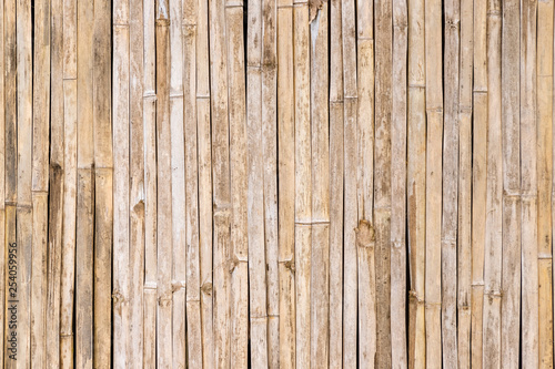 Grunge and weathered traditional exotic bamboo wall background