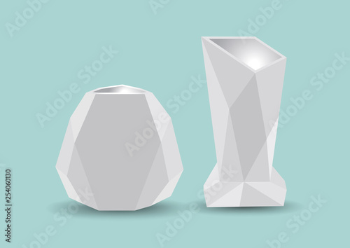 vase polygon vector illustration, 3d product vector design, Home decoration