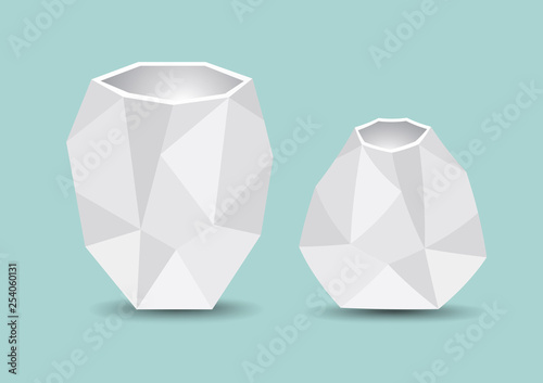 vase polygon vector illustration, 3d product vector design, Home decoration
