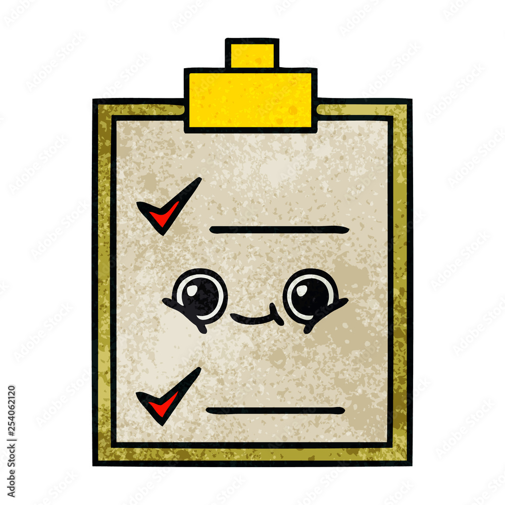 retro grunge texture cartoon check list retro grunge texture cartoon check list