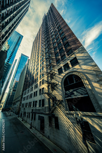 Street in Chicago with morning light