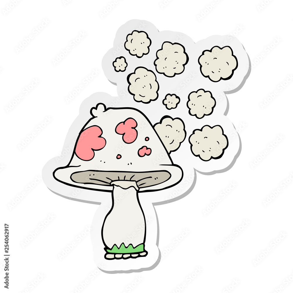 sticker of a cartoon mushroom sticker of a cartoon mushroom
