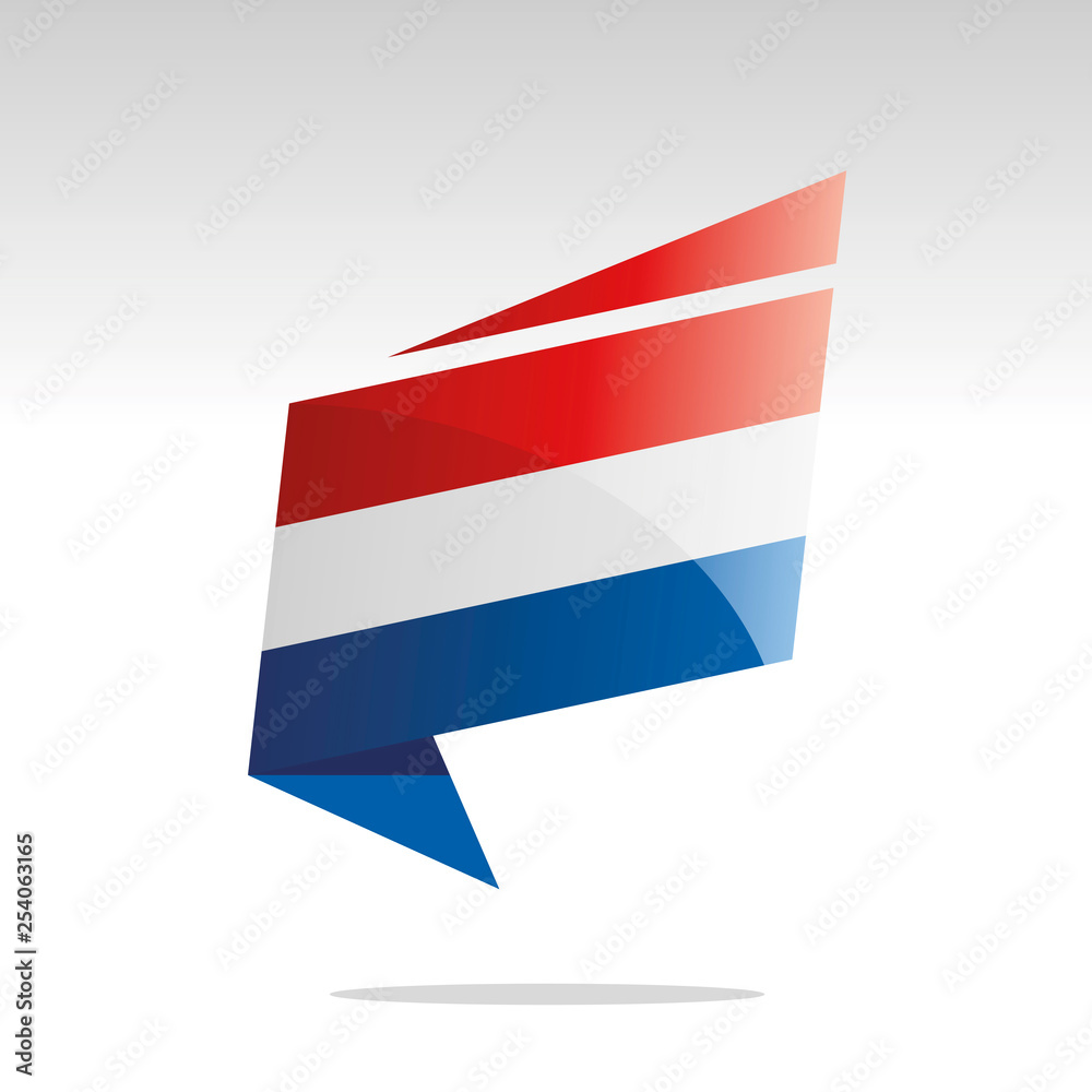 New abstract Netherlands flag origami logo icon button label vector
