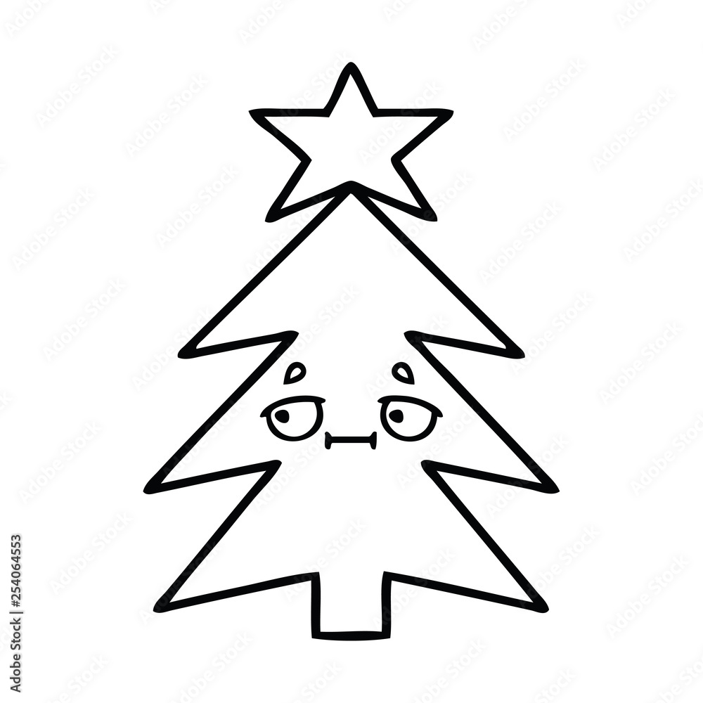 line drawing cartoon christmas tree line drawing cartoon christmas tree