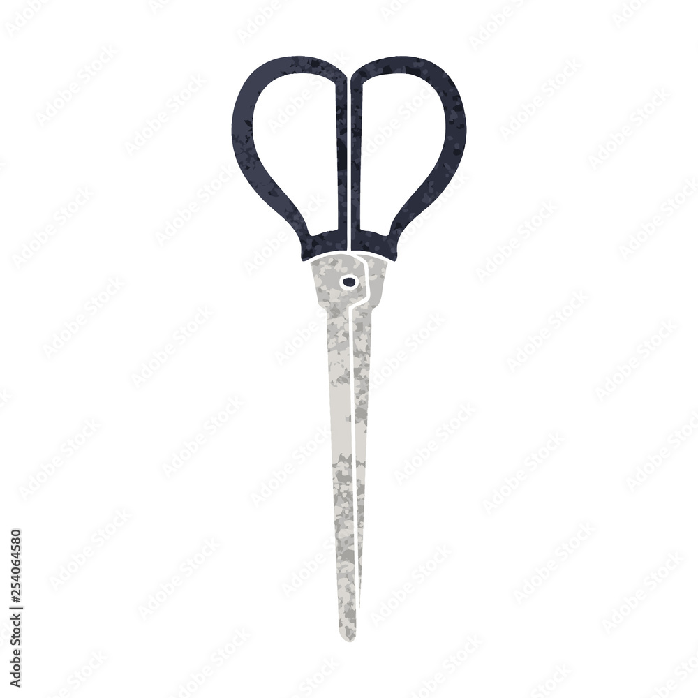 quirky retro illustration style cartoon scissors quirky retro illustration style cartoon scissors