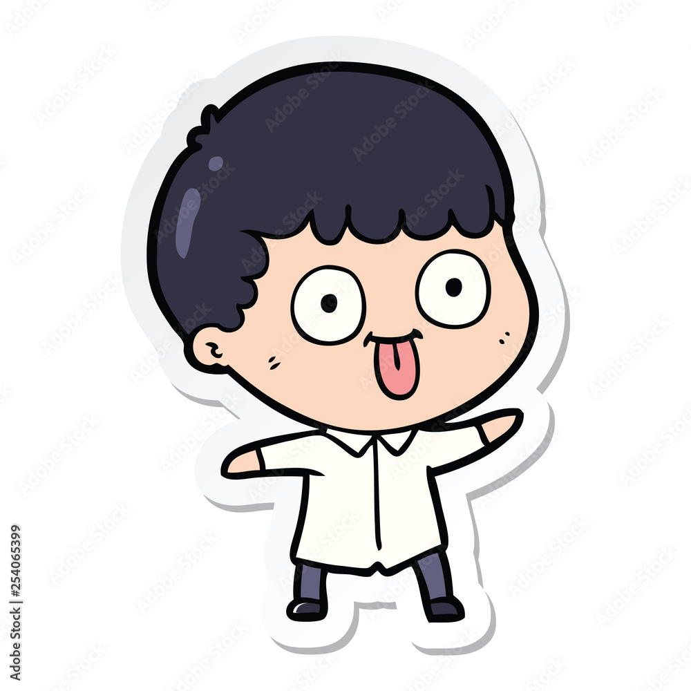 sticker of a cartoon man staring