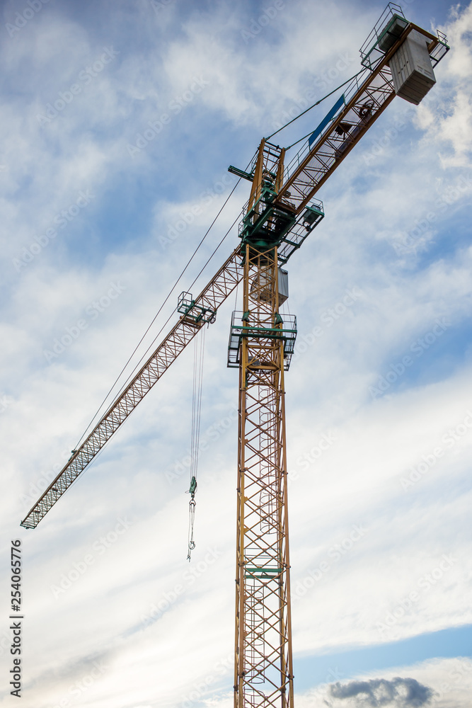 silhouette crane construction site on sunset time background silhouette crane construction site on sunset time background