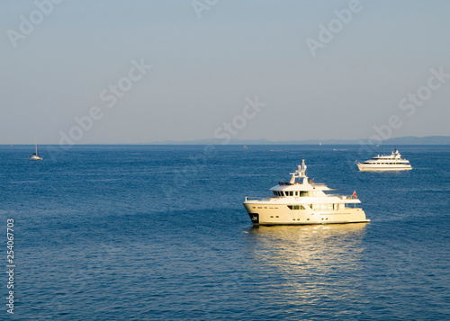 Yacht is stending in the sea near Corfu island © Denius