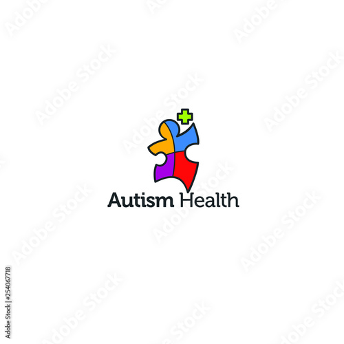 best original autism care logo and designs concept  playful and colorful by sbnotion