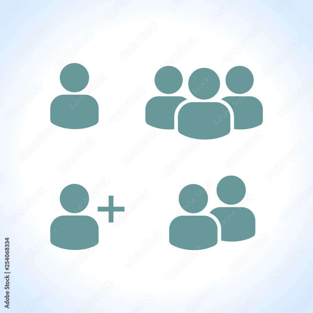 User Profile Group Set Icon Symbol. Vector User Profile Group Set Icon Symbol. Vector
