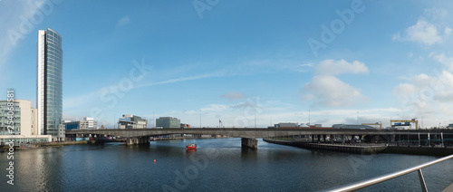 View of River Lagan and Lagan Bridge in Belfast
