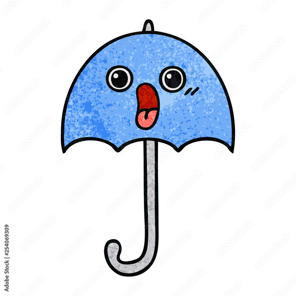 retro grunge texture cartoon umbrella retro grunge texture cartoon umbrella