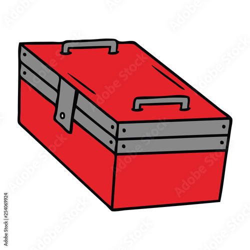 cartoon doodle of a metal tool box