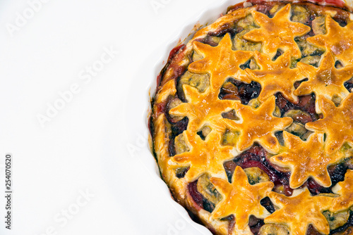 pie with the stars on a white background