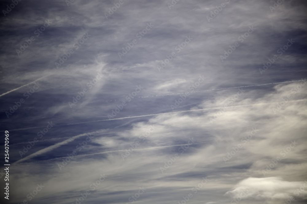 Blue sky with contrails Blue sky with contrails