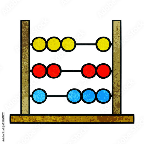 retro grunge texture cartoon maths abacus