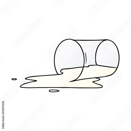 gradient cartoon doodle of a spilt glass