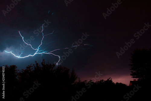 night storm sky with lightning