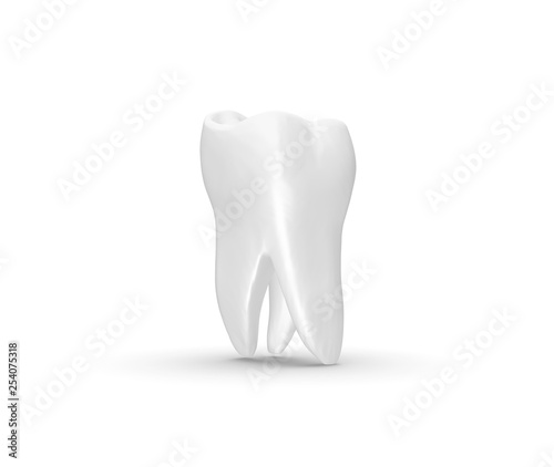 Tooth isolated on white Background 3D Rendering