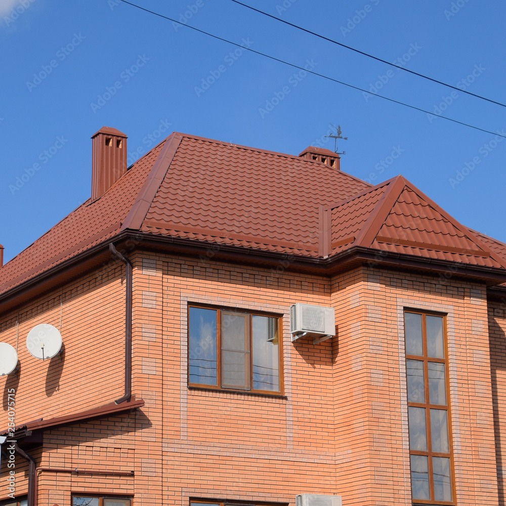 Decorative metal on the roof of the house. Decorative metal on the roof of the house.