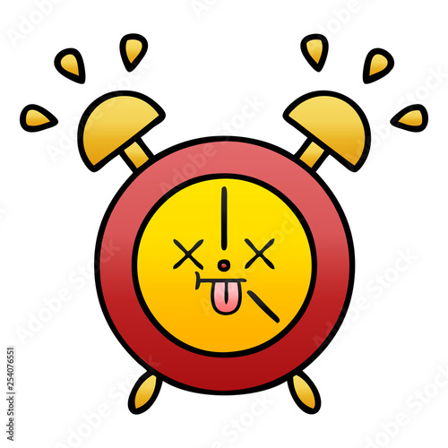 gradient shaded cartoon alarm clock