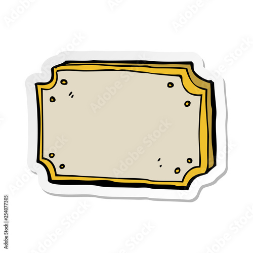 sticker of a cartoon old sign