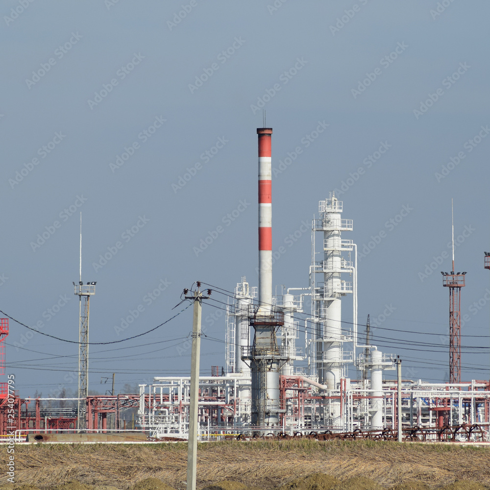 Distillation columns, pipes and other equipment furnaces refinery. Distillation columns, pipes and other equipment furnaces refinery.