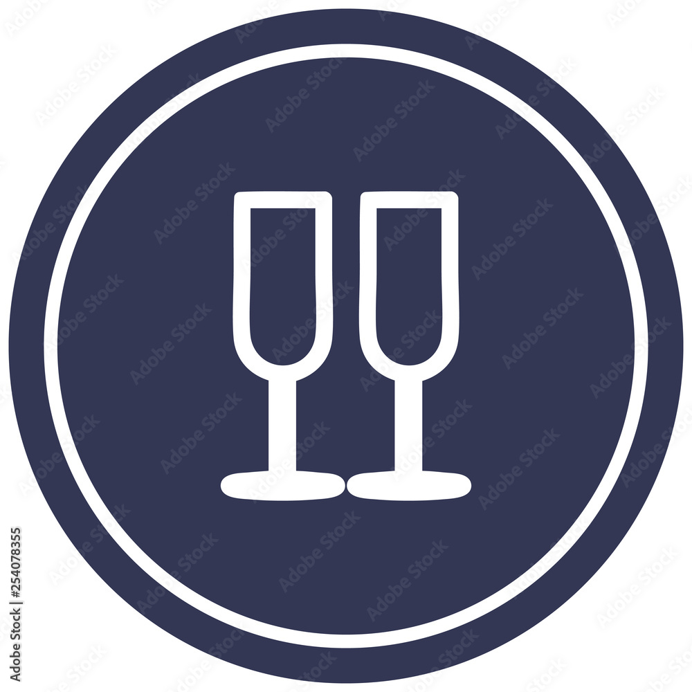 champagne glasses circular icon champagne glasses circular icon