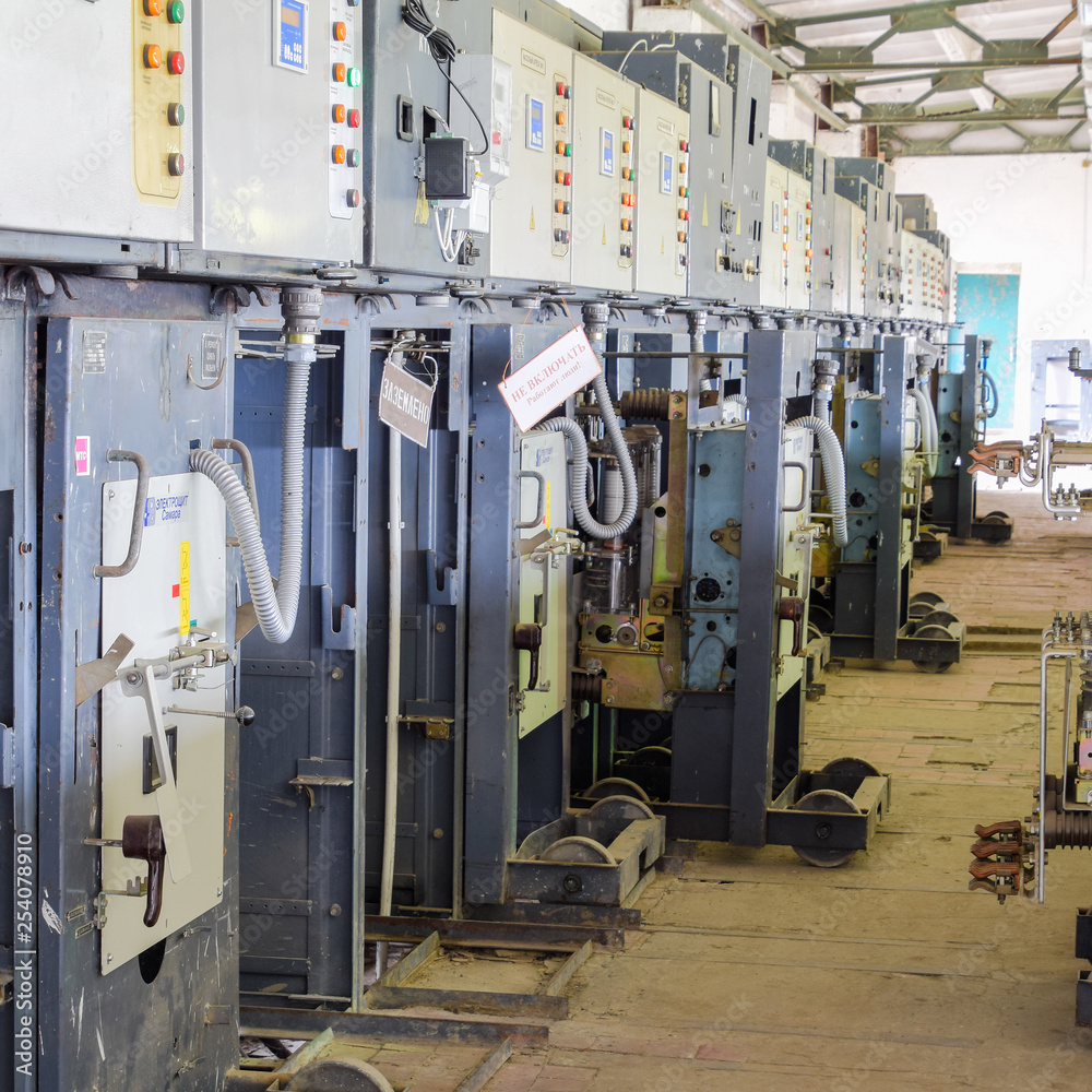 Electrical switchboard pumping station. Control units and electr Electrical switchboard pumping station. Control units and electr