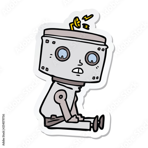 sticker of a cartoon robot
