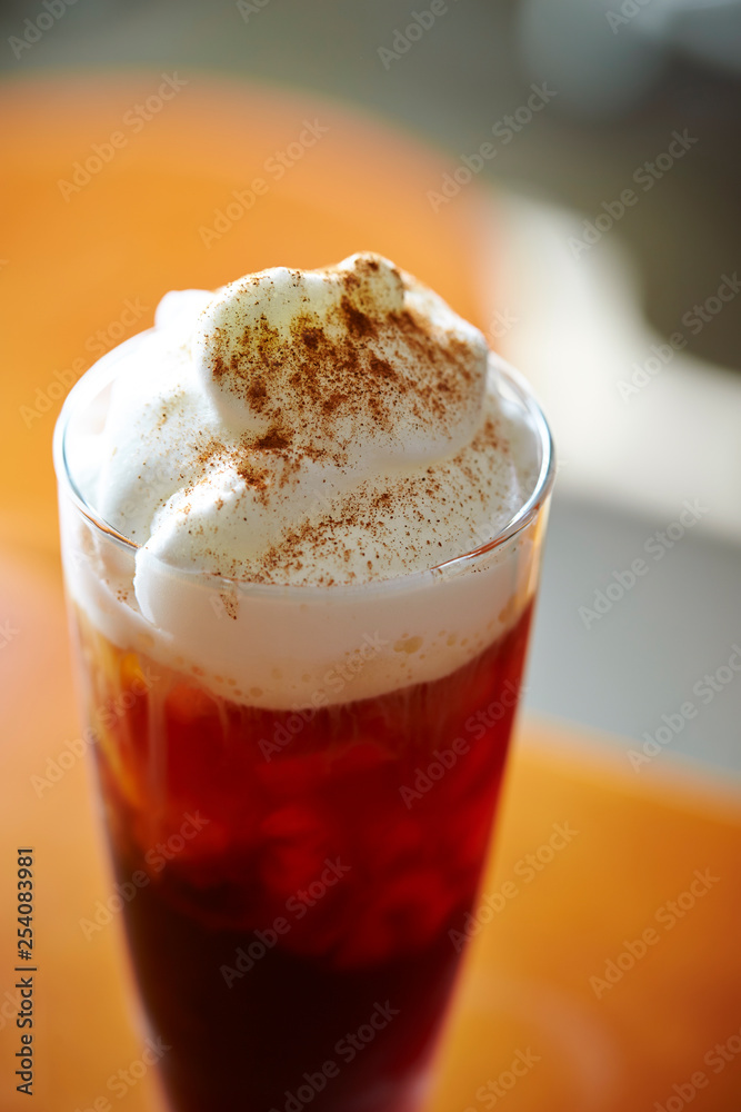 Iced latte cream on top Iced latte cream on top