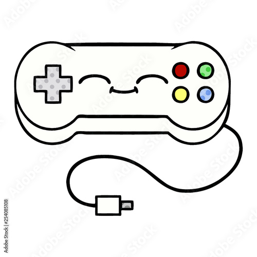 comic book style cartoon game controller