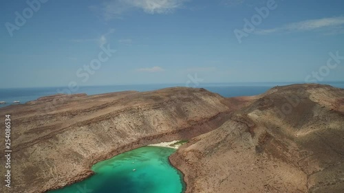 Aerial shot of the stunning Partida Island, Archipielago Espritu Santo National Park, Baja California Sur. photo