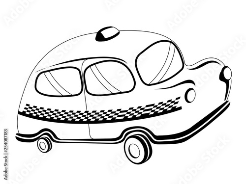Isolated cartoon taxi cab. Public transport. Vector illustration design