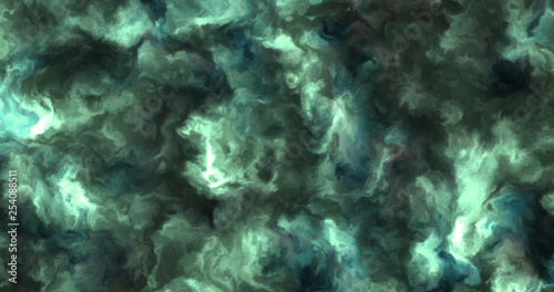 Stormy blue and cyan clouds in a nebula in space  slowly moving  forming and dissolving 