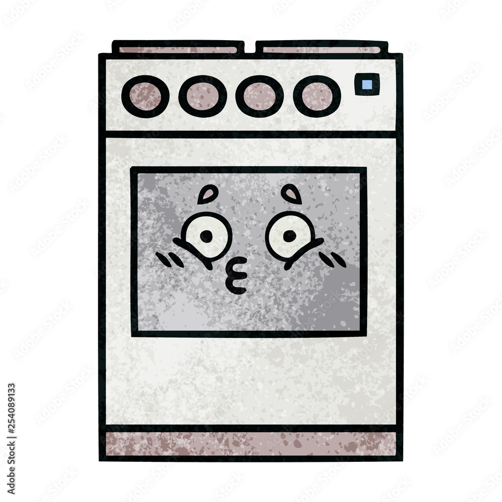 retro grunge texture cartoon kitchen oven retro grunge texture cartoon kitchen oven