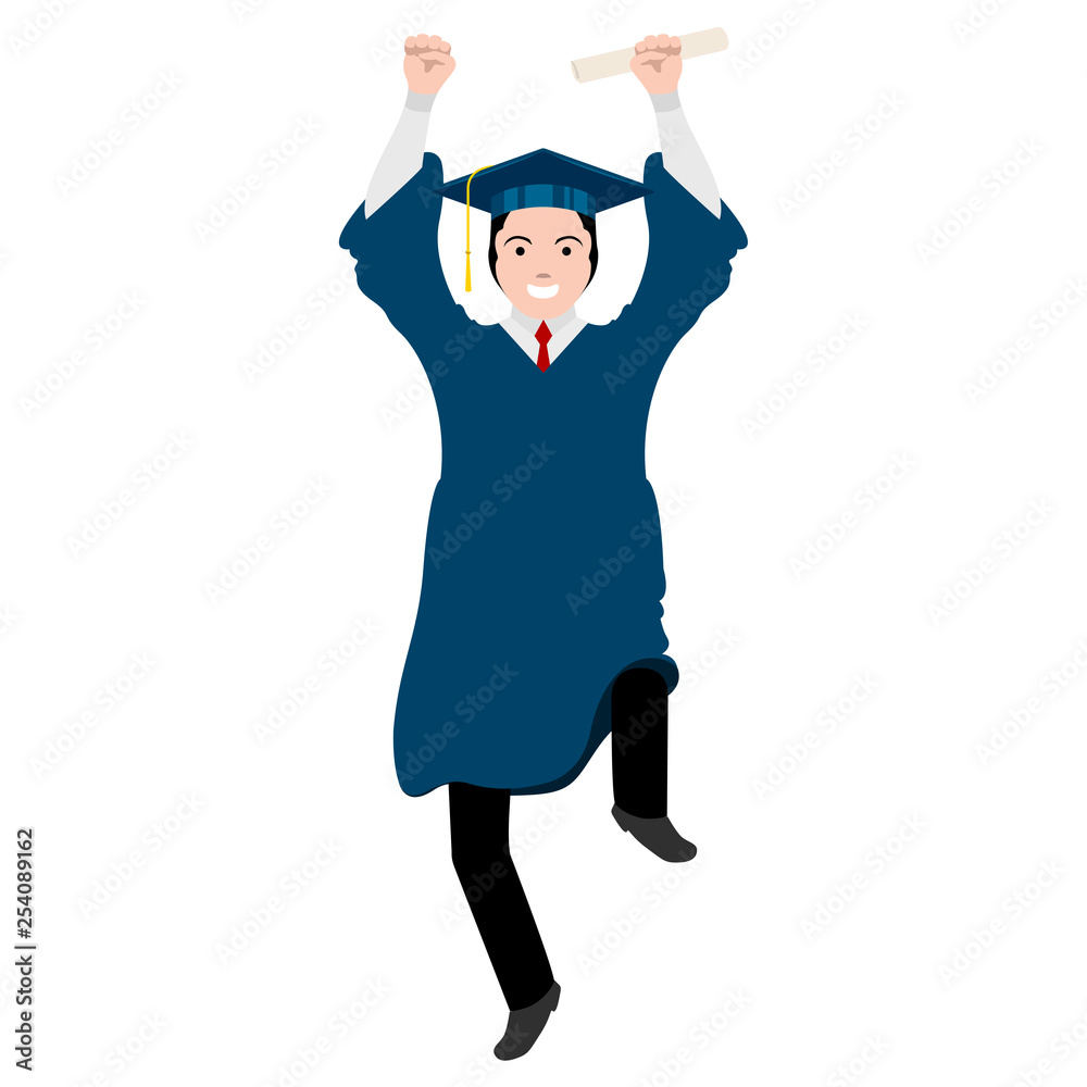 Isolated graduating man image. Vector illustration design Isolated graduating man image. Vector illustration design