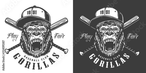 Baseball club mascot label