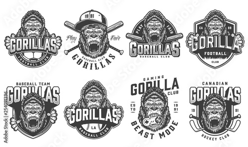 Vintage sport teams logotypes set
