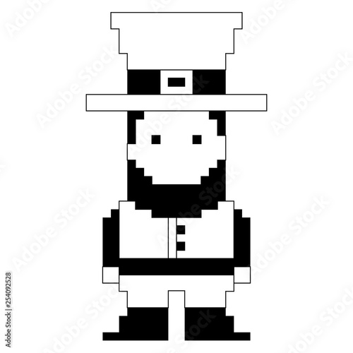 Isolated pixel patrick day elf. Vector illustration design