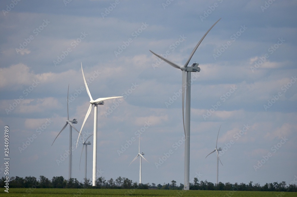 Steppe in the summer you can see far windmills sky 1 Steppe in the summer you can see far windmills sky 1