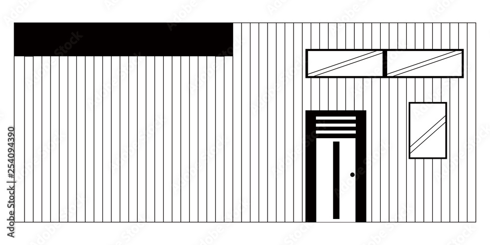 Monochrome front view of a modern house. Vector illustration design Monochrome front view of a modern house. Vector illustration design
