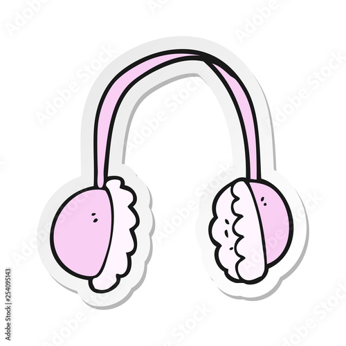 sticker of a cartoon ear muffs