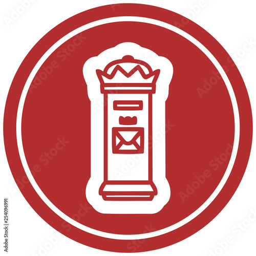 British postbox circular icon
