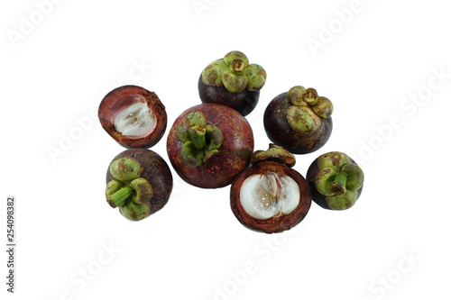 Mangosteen on white background photo