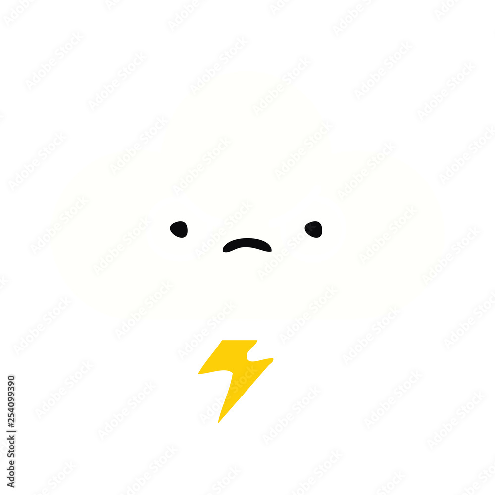 flat color retro cartoon thunder cloud flat color retro cartoon thunder cloud